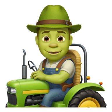 Shrek in tractor sticker