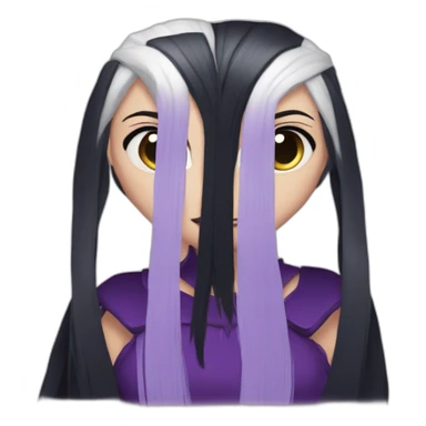 White girl with long straight black and purple hair Raven Queen sticker