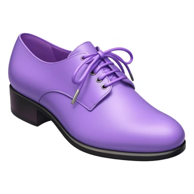 A 3D cartoon lavender-purple Formal shoes with soft texture,  and smooth reflections, isolated on plain background, Memoji-style. sticker