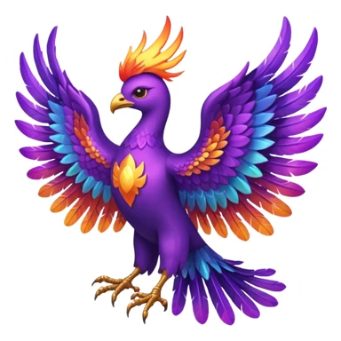 a  all purple pheonix with wings spread out sticker