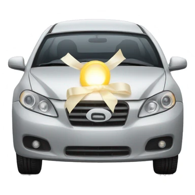 Car headlight wrapped in a bow sticker