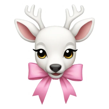 White deer pink bow sticker