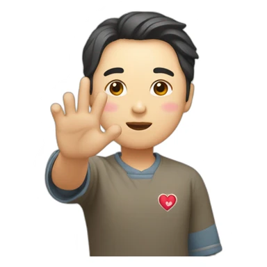 korean heart sign sticker