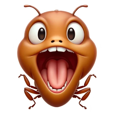 Cinematic Adorable Yawning Ant Portrait Emoji, Head tilted slightly with a dramatic, wide-open yawn, showcasing a tiny, segmented body with softly drooping features and sleepy, half-closed eyes, Simplified yet irresistibly cute features, highly detailed, glowing with a soft, cozy natural glow, high shine, relaxed yet expressive, stylized with a dash of whimsical charm, soft glowing outline, capturing the essence of a drowsy ant that appears ready to stretch out for a nap! sticker