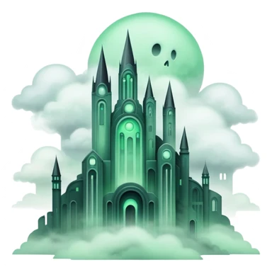 Ghostly Pastel Black Green White Spectral Gloomy Dusky Dull Foggy Dystopian Apocalyptic Aesthetic Scenery Deco sticker