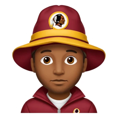 Washington Redskins hat on a man emoji sticker