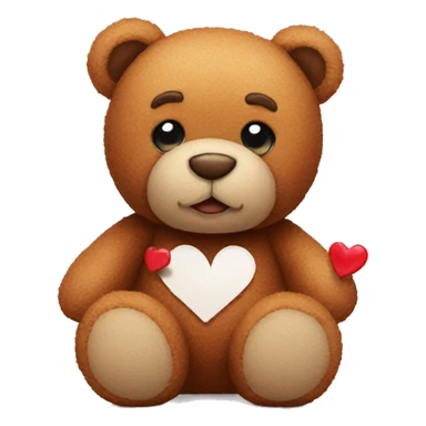teddy with a broken heart sticker