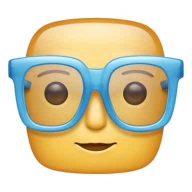 sky-blue square spectacle, slightly thick frame, glossy surface,Only glasses. sticker