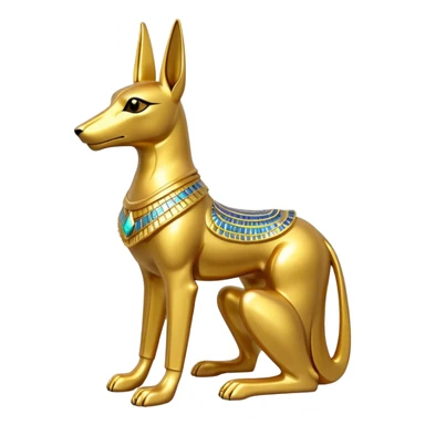 Golden Sparkly Shiny glittery Gold Anubis Statue sticker