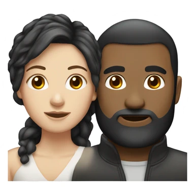 White woman bond hair with White man Black hair sticker