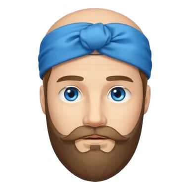 adult man with head bow with beard   sticker