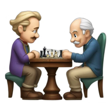 Chess with mario and old man sticker