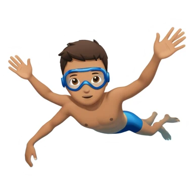 determined pool diver dives into a pool of confidence blue water underneath  sticker