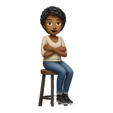 woman sitting on stool sticker