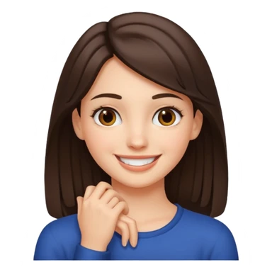 Brunette girl with hand on around neck sticker