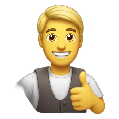 man smiling thumbs up sticker
