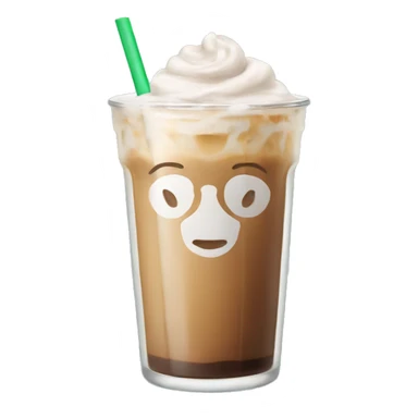 Iced latte in clear glass sticker