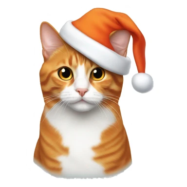 Orange and tuxedo cat with Santa hats  sticker