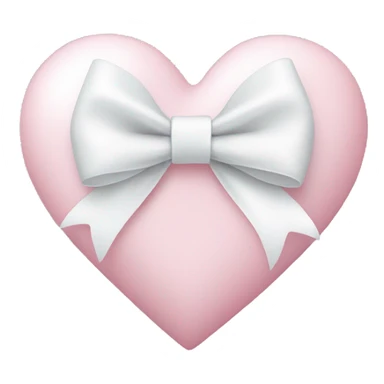 Pastel pink heart with white bow sticker