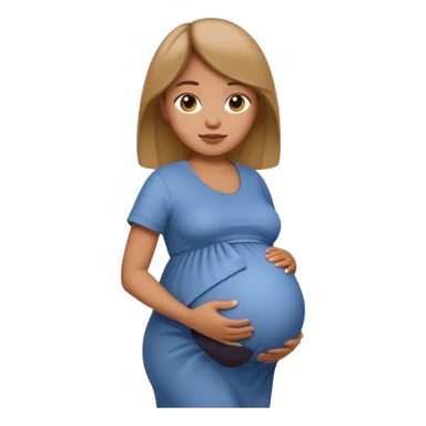 pregnant woman, medium skin tone, apple emoji style sticker