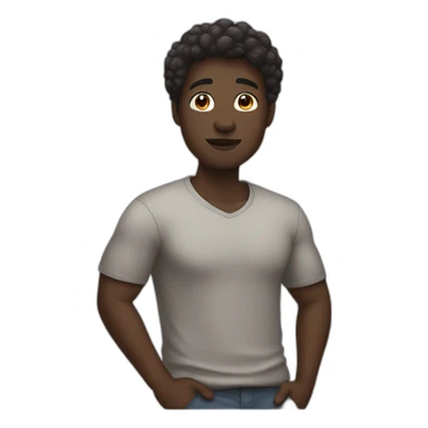 dark-skinned person with oversized t-shirt earning money sticker