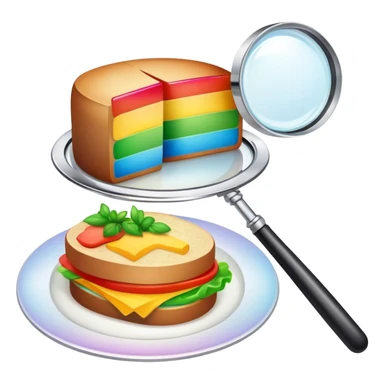 a rainbow meal and magnifier sticker
