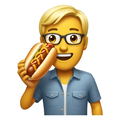 Surprise face with hotdog in hand sticker