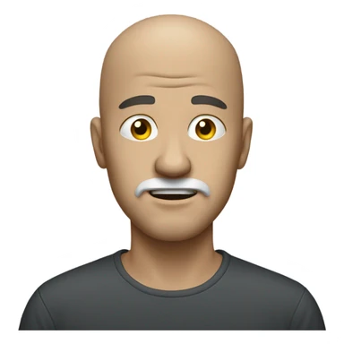 Ouch pain bald man with white goatee  sticker