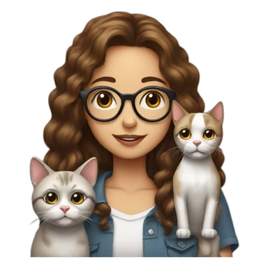 girl with glasses, boy, cat, dog, in love sticker