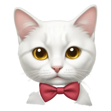 White cat wearing a bow tie  sticker