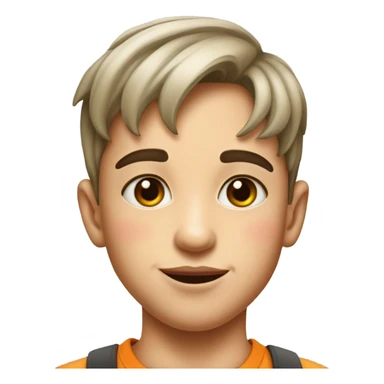 boy with kisses sticker