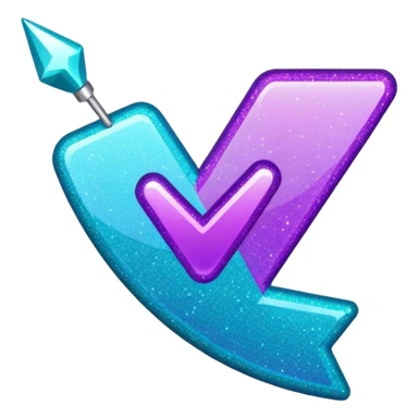 Glitter Purple and Cian Mark Check sticker