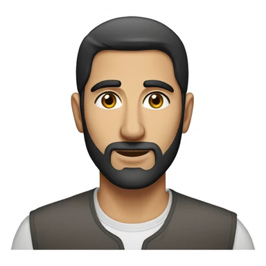 Handsome middle eastern man with no beard and straight hair an sticker