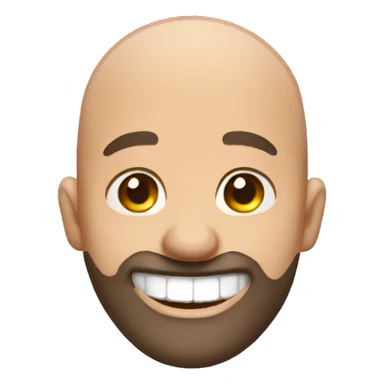 bald man with beard laughing sticker