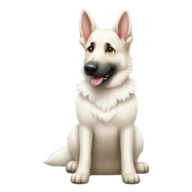 White German shepherd sitting full body sticker