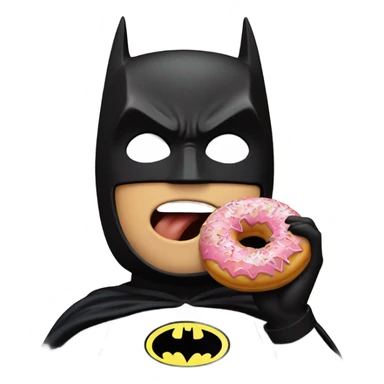 batman eat doughnut sticker