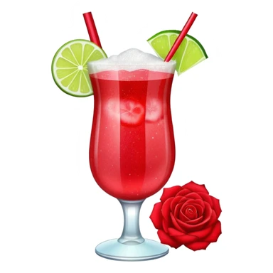 Glittery with roses red mocktail sticker