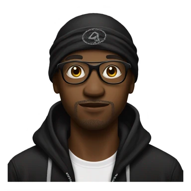 Rapper programmer in a black bandana sticker