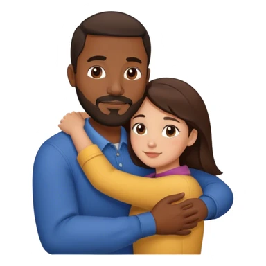 Black man with facial hair hug small pretty brunette woman sticker