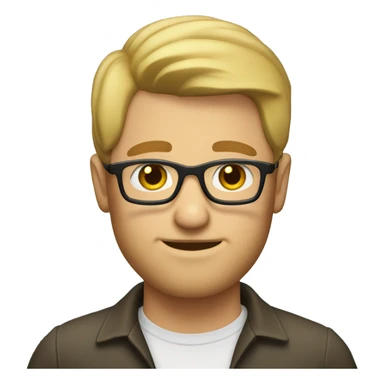 A man with short blonde hair, a beard, and glasses. sticker