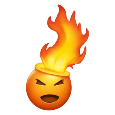 orange ball on fire flying through the air sticker