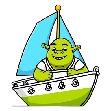 Shrek on a yacht sticker