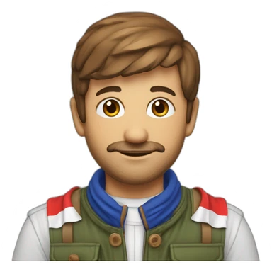 Homme avec écharpe tricolore avez bandoulière  élu France sticker