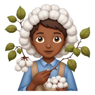 Hand picking cotton sticker