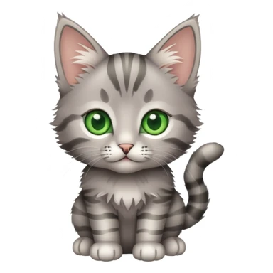 grey tabby kitten green eyes sticker