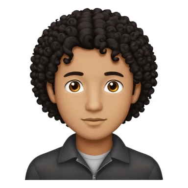 Light brown man with curly black hair  sticker