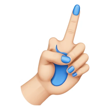 Blue middle finger 5 fingers sticker