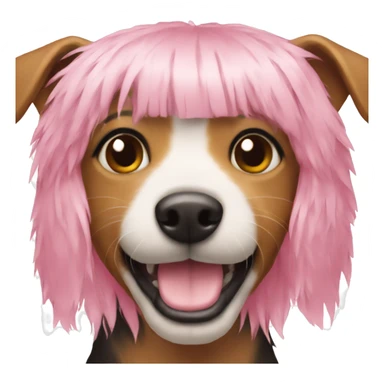 Cut dog with pink hair sticker