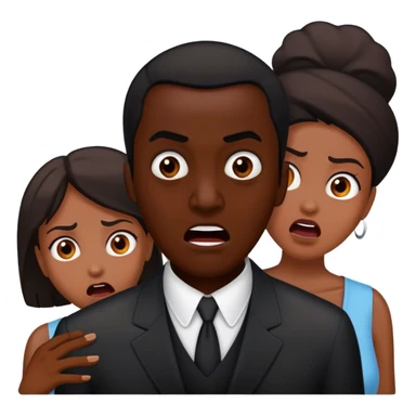 dark skinned black man scaring two women sticker