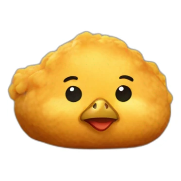 a chicken becoming a nugget sticker
